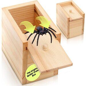Spider Prank Box- Funny Wooden Box Toy Spider Prank, Hilarious April Fools Day